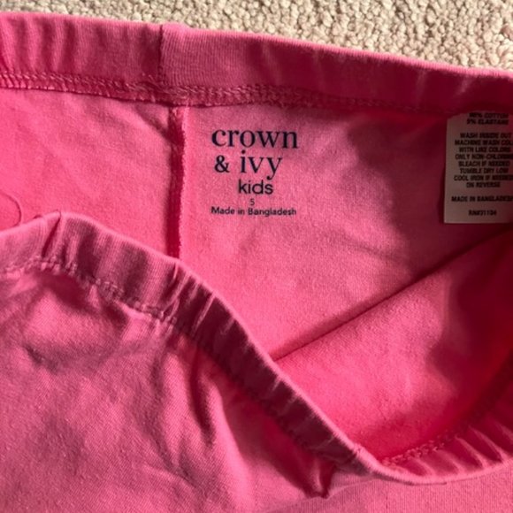 NWT!  CROWN & IVY - 2 Piece Short Set - Pink Flamingo Print - Girl's Size 5 -NEW - Picture 6 of 8